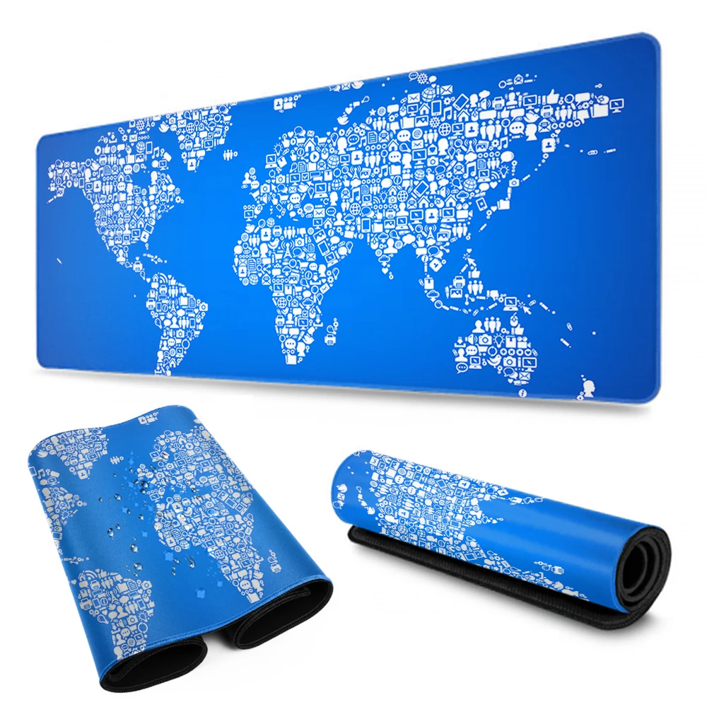 

Gaming Computer Mouse Pad Large World Map Mouse Mat Big Desk Mat Non-Slip Rubber Base Mousepad for Laptop PC Game Waterproof