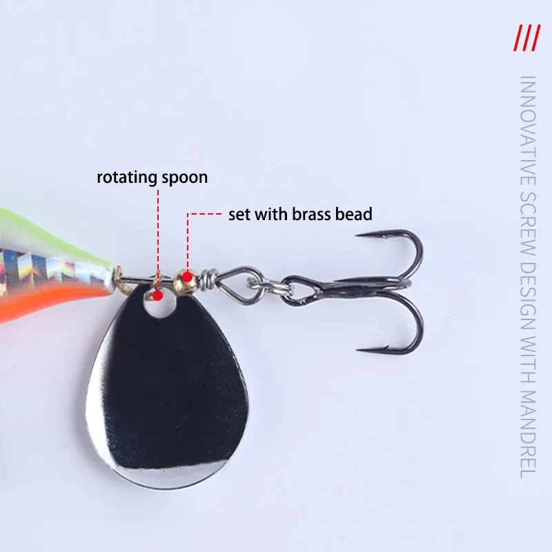 

BassLegend Fishing Tailspin Micro Spinnerbait Bass Pike Trout Perch Tail Spinner Vib Crankbait Rotating Blade Spin 8g 11g 15g