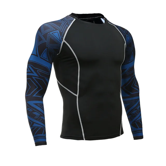 

Men's Running T-shirts Sport Shirt Compression Tights Fitness MMA Rashguard Long Sleeve Bodybuilding Gym Tee Tops Plus Size 4xl