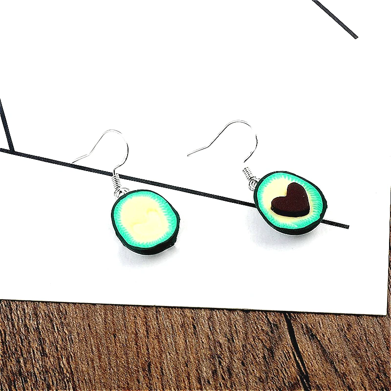 2020 новые серьги-гвоздики стильные модные с авокадо милыми фруктами сердцем