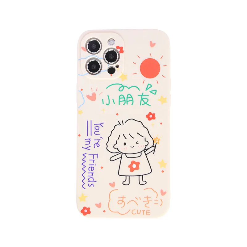 

Phone case suitable for iPhone 6 to 12 TPU cartoon couple maobile phone cover