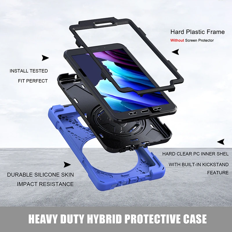 

Silicone Cover for Samsung Galaxy Tab Active 3 8.0 Shockproof Case 2020 T570 T575 T577 Kids Durable Cover with Shoulder Strap