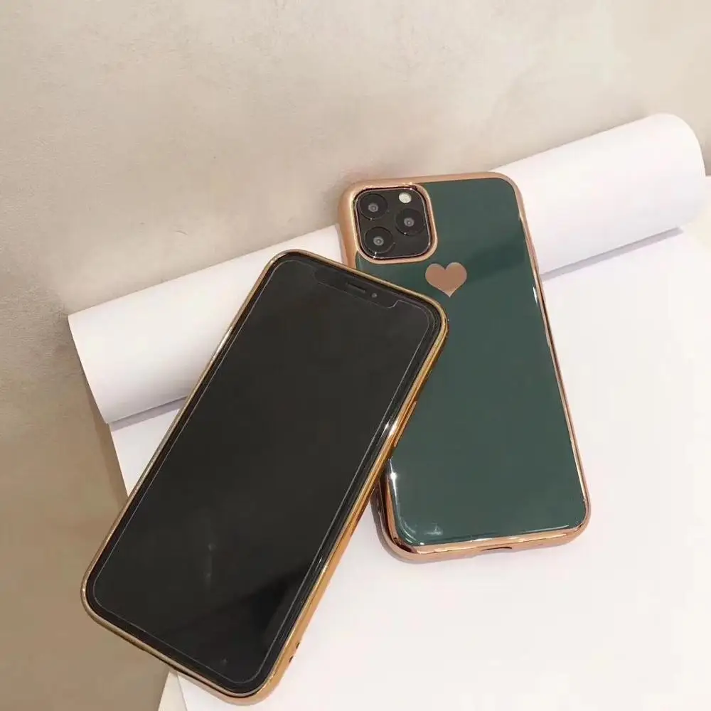 ORYKSZ 3D Любовь Сердце гальванический чехол для iphone 11 Pro Max 6 6S 7 8 Plus X XR XS роскошный