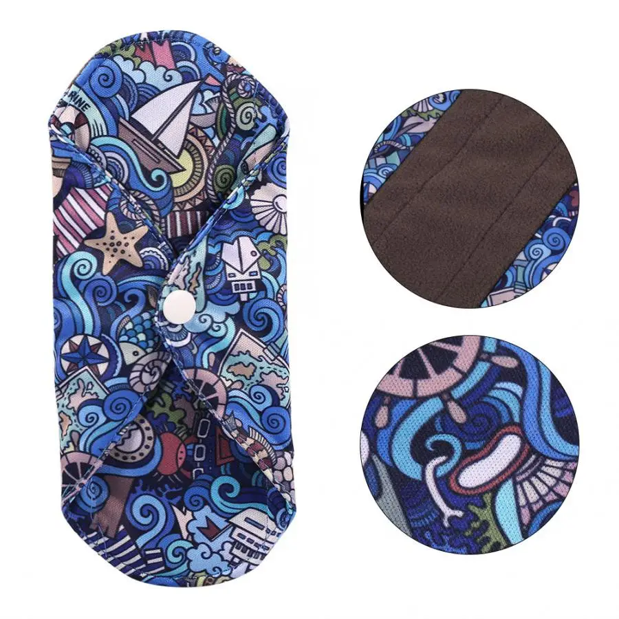 1pc многоразовая ткань из бамбукового древесного угля менструального колодки