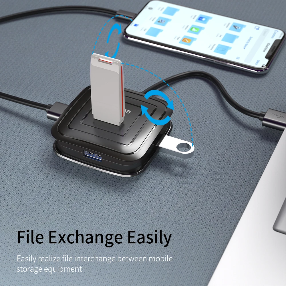 Концентратор Essager с 4 портами USB 3 0 высокоскоростной разветвитель для MacBook Pro
