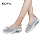 Женские теннисные туфли EOFK, на плоской платформе, мягкие, с бантом-бабочкой, без застежек, повседневные, мокасины