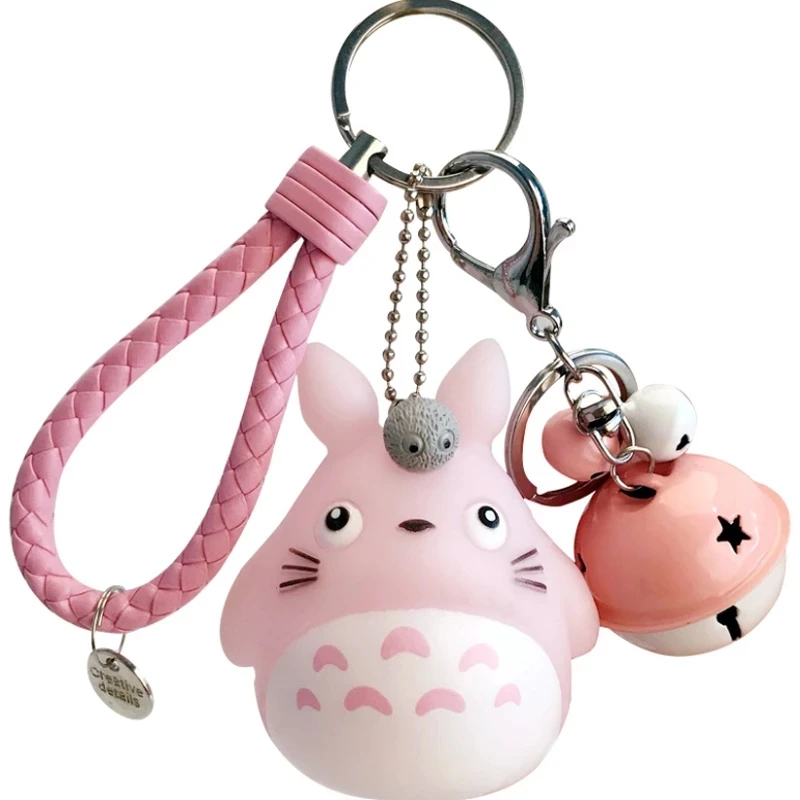 

Anime My Neighbor Totoro Cartoon Keychain Cute Cat Ball Pendant Key Rings Women Bag Keyholder Mini Doll Friend Fans Gift Key