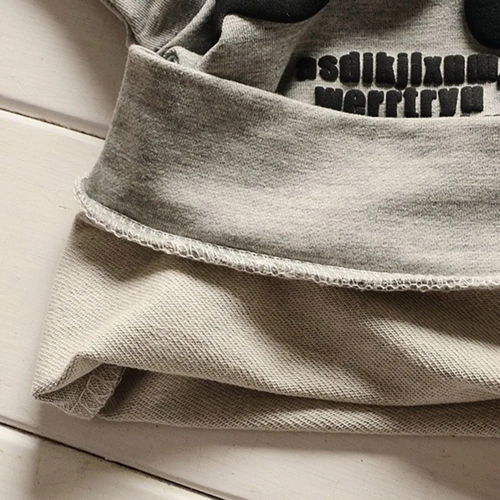 

Infant Toddler Baby Boy Clothes Letters Print Hooded Sweatshirt Tops + Pants Autumn Winter Sport Suit Child Clothes 18M-5Y