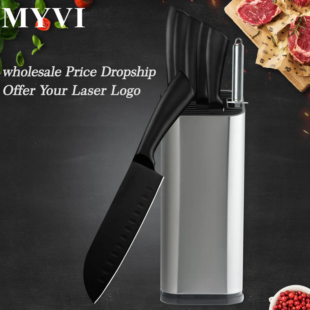 Кухонные ножи аксессуары набор черных ножей из нержавеющей стали очень острые