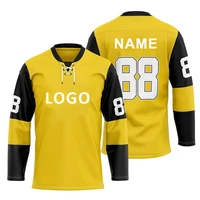cheap hockey jersey sublimation team name logo printed ice hockey shirts uniform wear wholesale goalie jersey plus size