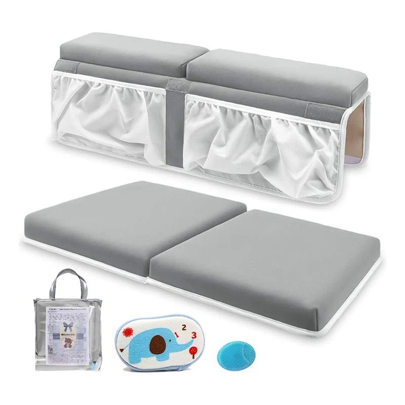 

Bath Kneeler and Elbow Rest Set Baby Bath Kneeling Pad, Thick Non-Slip Bathing Kneeling Mat Cushion Quick Drying Bathtub