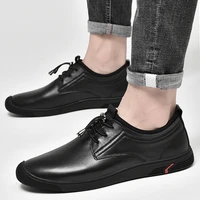 fashion mens shoes casual genuine leather loafers male classics black blue waterproof shoe man comfortable derby shoes for men