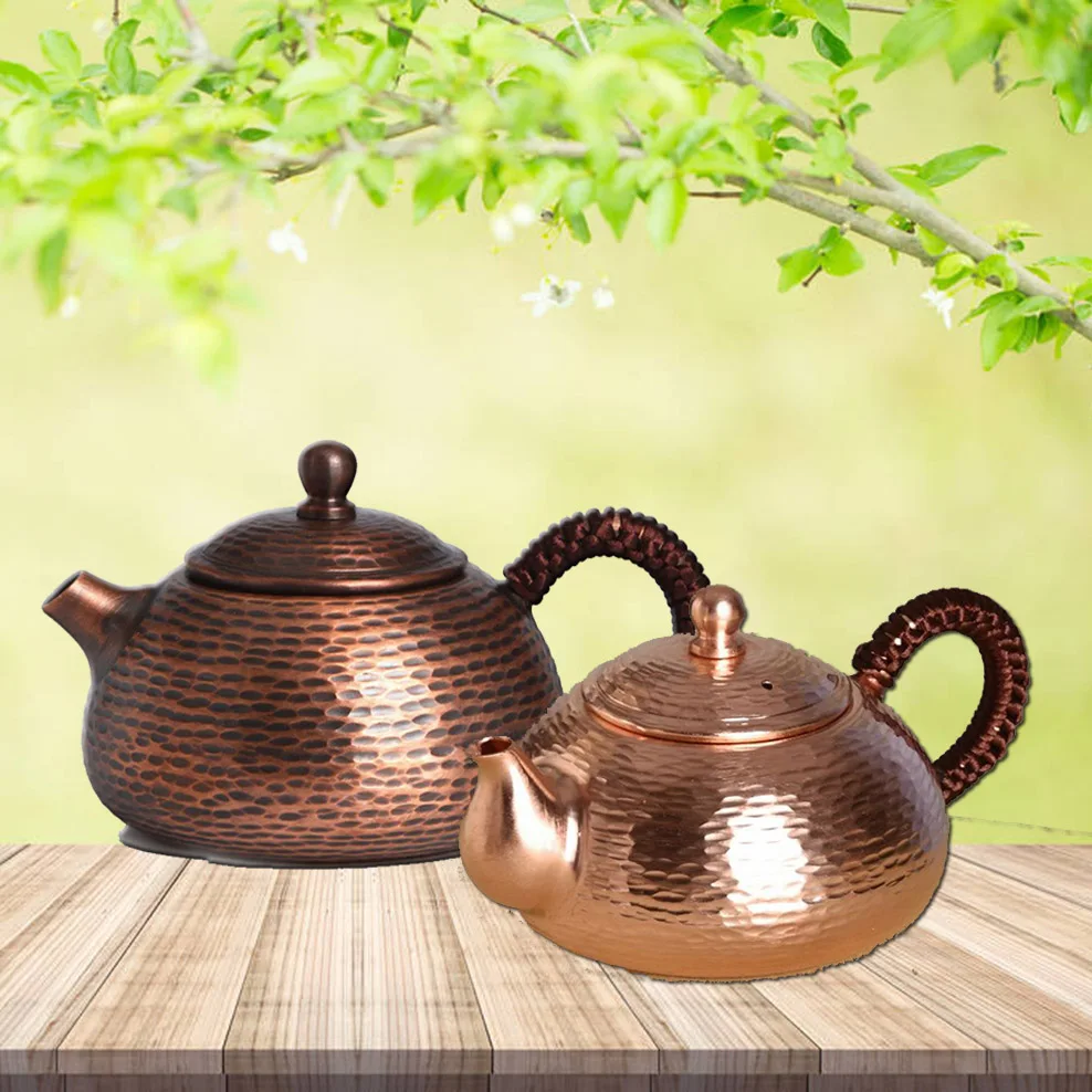 ENERGE SPRING 300ML Copper Small Kettle Handmade Red Copper Teapot For Tea Brewing In Mug Boiling Kettle Beauty Health Tea Set