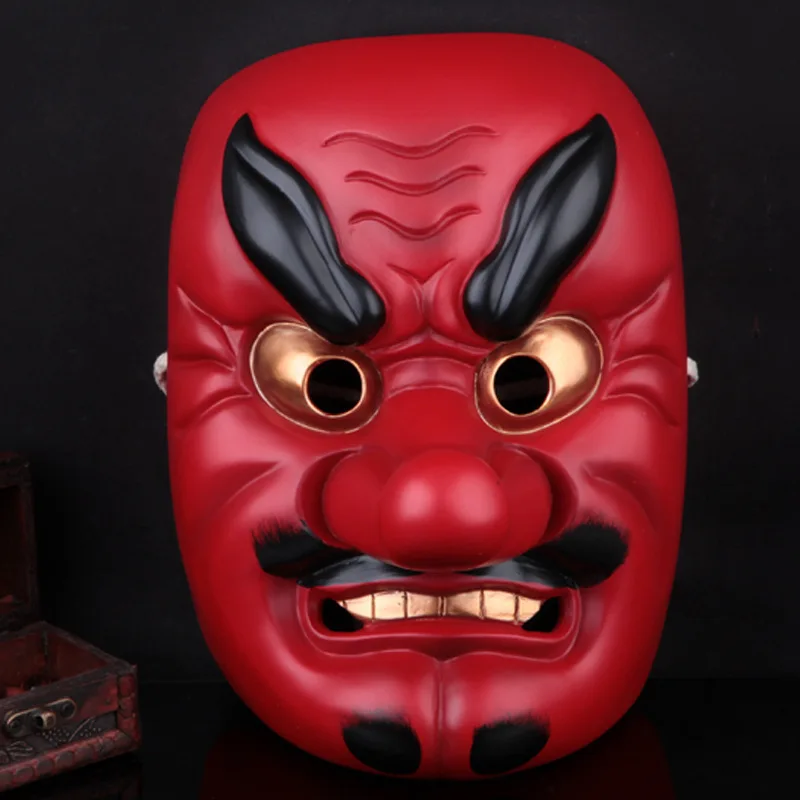 

Collector's Edition Movie Theme Resin Noh Buddhism Prajna Mask Japanese Samurai Tengu Mask Halloween Horror Long Nose Drama Prop