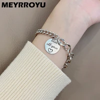 meyrroyu silver color korea style retro letter chain bracelet for women minimalist hand jewelry party couple gift %d0%b1%d1%80%d0%b0%d1%81%d0%bb%d0%b5 2022