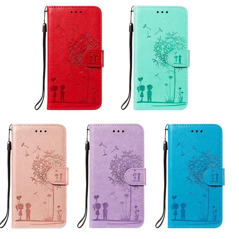 

Lover Dandelion Flip PU Leather Case For Xiaomi Redmi 9C 9A Note 9 10X 4G 8T Go 7 8A K20 7A 6 Pro 6A Wallet Pure Color Cover