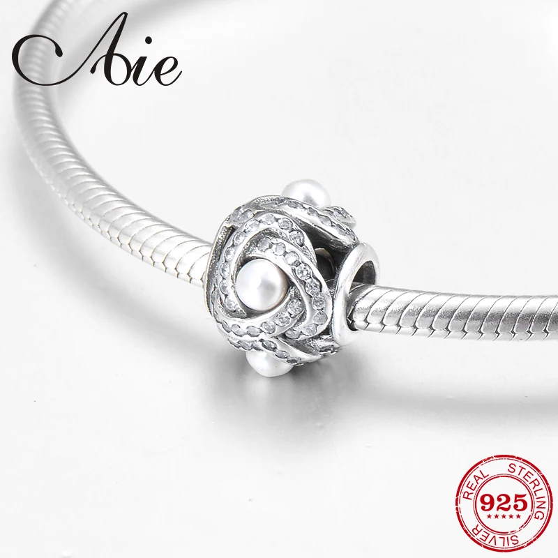 Оригинальные жемчужные бусины из серебра 925 пробы с фианитами | Украшения и
