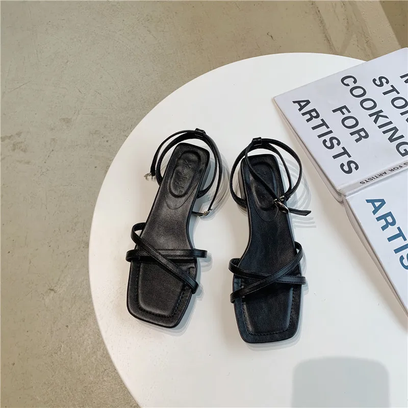 

Summer New Fashion Narrow Band Women Gladiator Sandal Ladies Open Toe Ankle Buckle Strap Stiletto Heels Style Roman Sandal