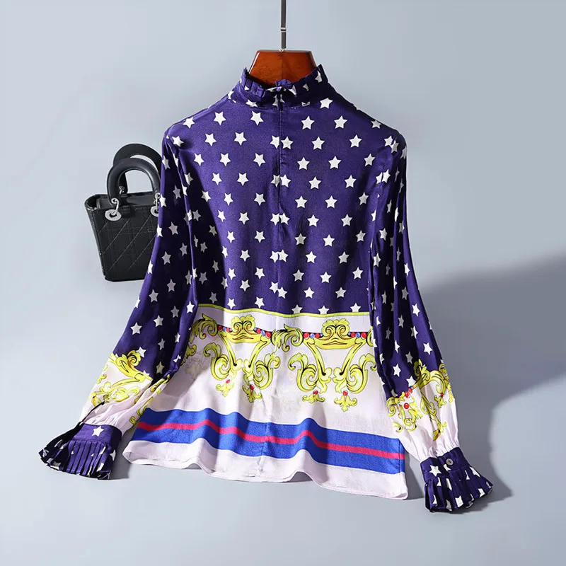 Женские топы и блузки из натурального шелка рубашки с длинными рукавами Весенняя