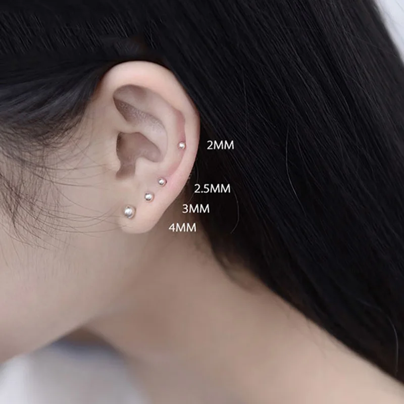 Серьги гвоздики из нержавеющей стали цвета розового золота в Корейском