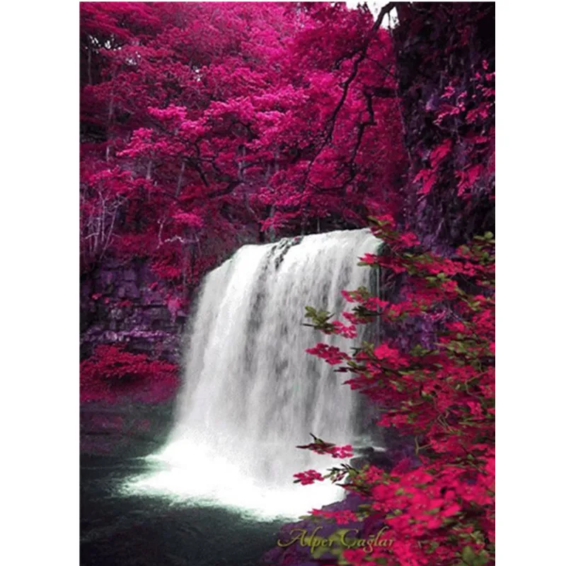 5D алмазная живопись сделай сам пейзаж водопада домашняя полная Алмазная вышивка