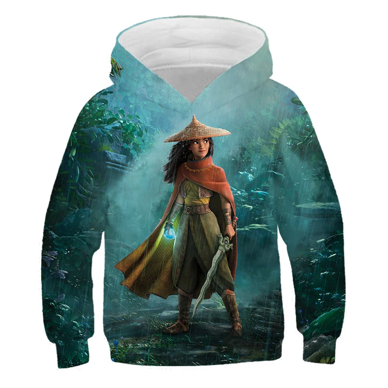 

3D Kids Hoodie Raya and The Last Dragon Anime Print Kids Clothes Boys and Girls Favorite Hoodie Cool Pullover 4-14T Long Sleeve