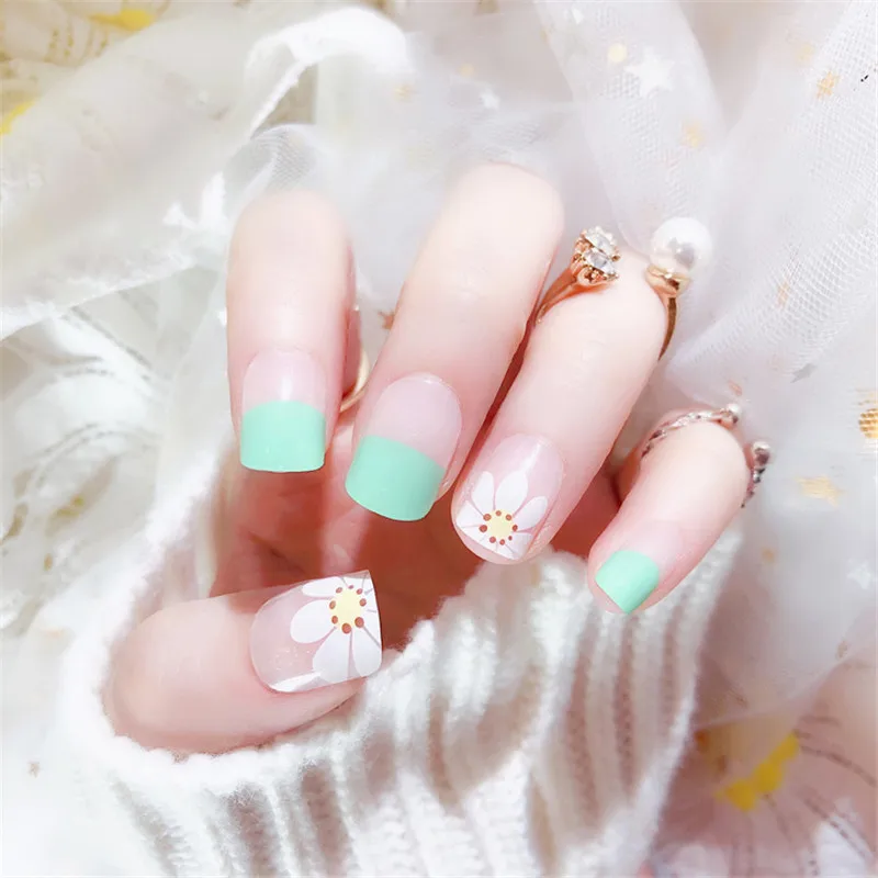 Высококачественные модные новые накладные ногти короткий абзац Сетка Красный