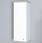 Настенный шкаф для хранения с одной дверью и 3-уровневой полкой для ваннойкухнигостиной, простой в сборке белый