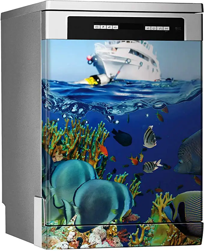 Оптовая продажа 3D посудомоечная машина холодильник замораживание Стикеры