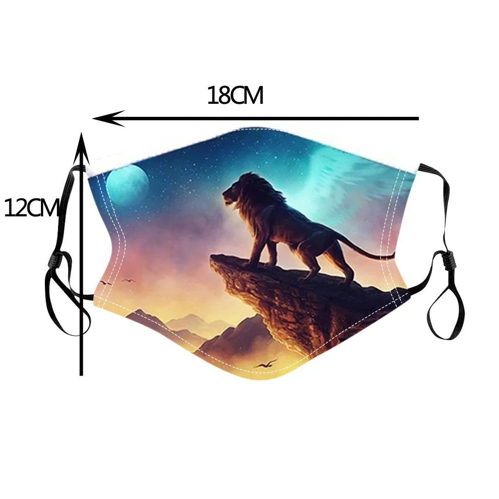 

Adult Unisex Fashionable Wolf Pattern Mask Dust-Proof Smog-Washable Mask Protective Animal Cotton Face Masks funda mascarilla