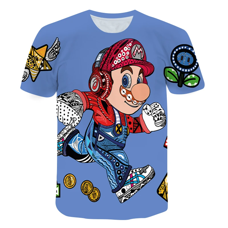 

T-shirt Girs Clothes Youth t shirt Fashion Cartoon Tshirt Children Short Sleeves Kids Clothing Super Mario t shirt for Baby Boys