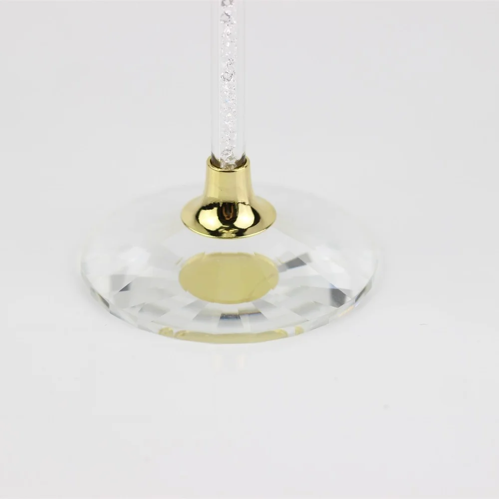 Персонализированные очки для свадьбы с золотыми кристаллами бокалы шампанского