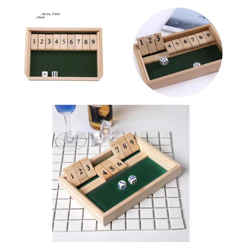

Pub Board Game Cognitive Ability Cute Logic Ability Shut-The-Box Instructions Toy