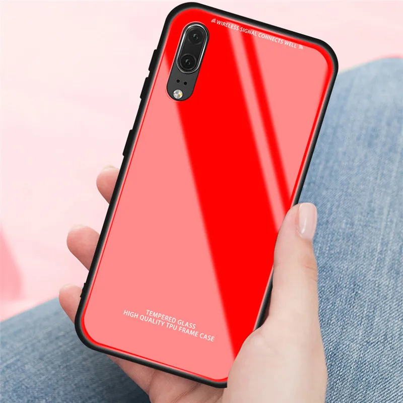 Non-slip Tempered glass phone case For huawei P30 pro caes for lite P20 honor 10i 20i All-inclusive back cover |