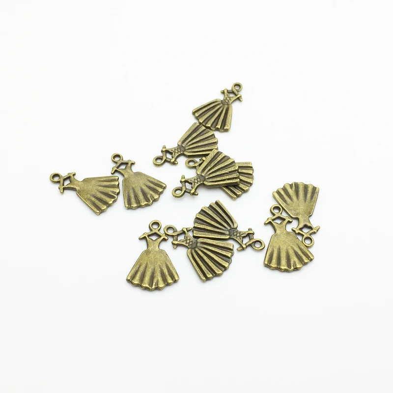30 шт./лот Горячая Подвеска 21*13 5 мм цинковый сплав бронза женская юбка платье