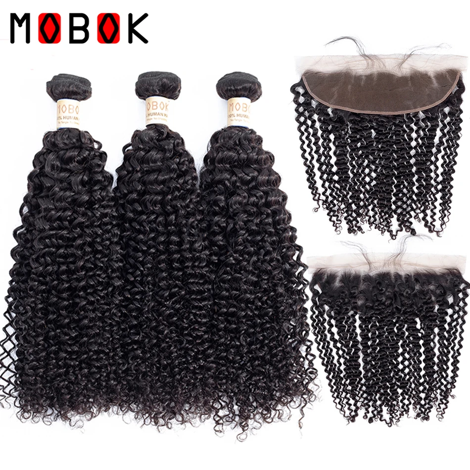 Курчавые Кудрявые пряди moбок, 13x4, фронтальные Человеческие волосы Remy, пряди с закрытием, бразильские волосы, волнистые пряди с закрытием