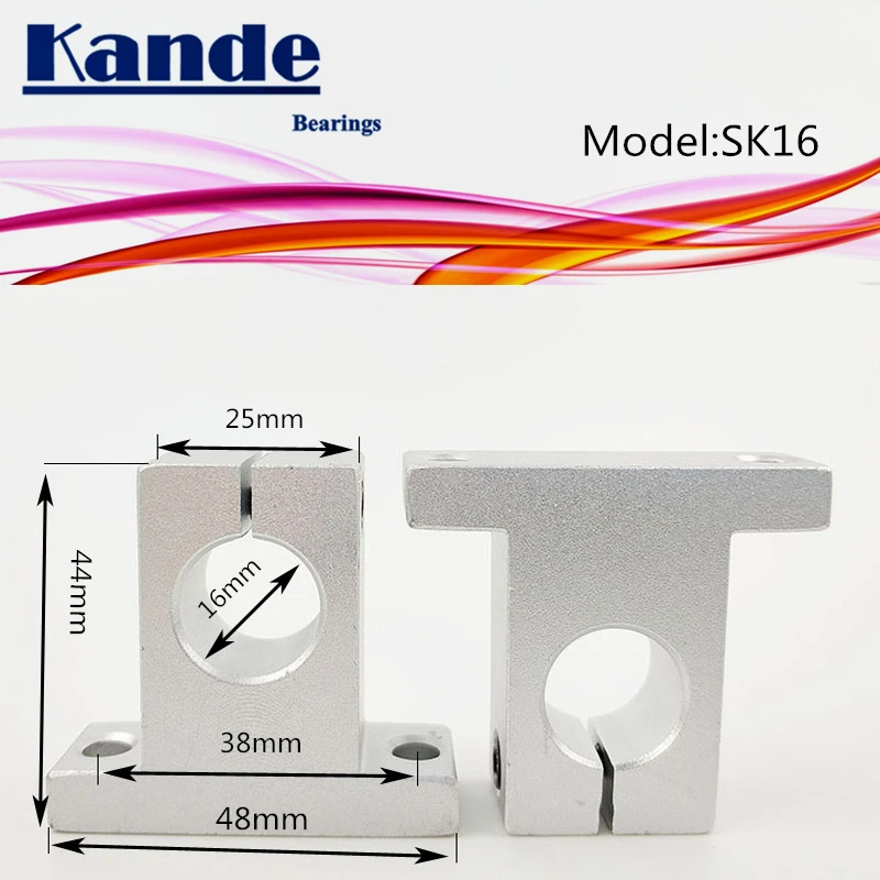 Подшипники Kande 4 шт. SK16 16 мм линейная Опора вала для 3D принтеров скольжения