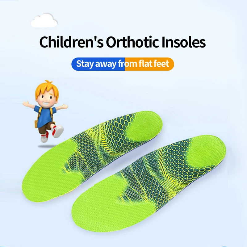 

BANGNIPAD Kids Orthopedic Insoles Arch Support Shoe Pads Plantar Fasciitis Inserts Orthotic Care X/O Legs Fat Foot for Child