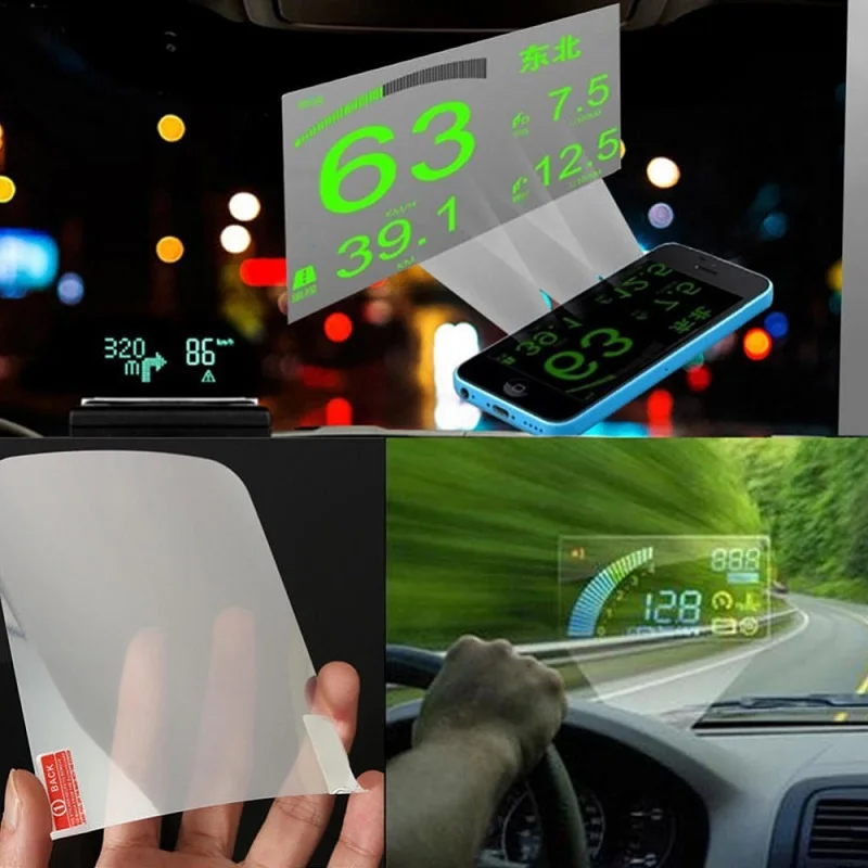 Автомобильный HUD светоотражающая пленка система дисплея OBD расход топлива