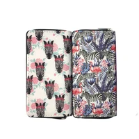 cartoon zipper wallet clutch women fashion coin purse zebra prints pu leather long money purses 2021 new phone bag card holder