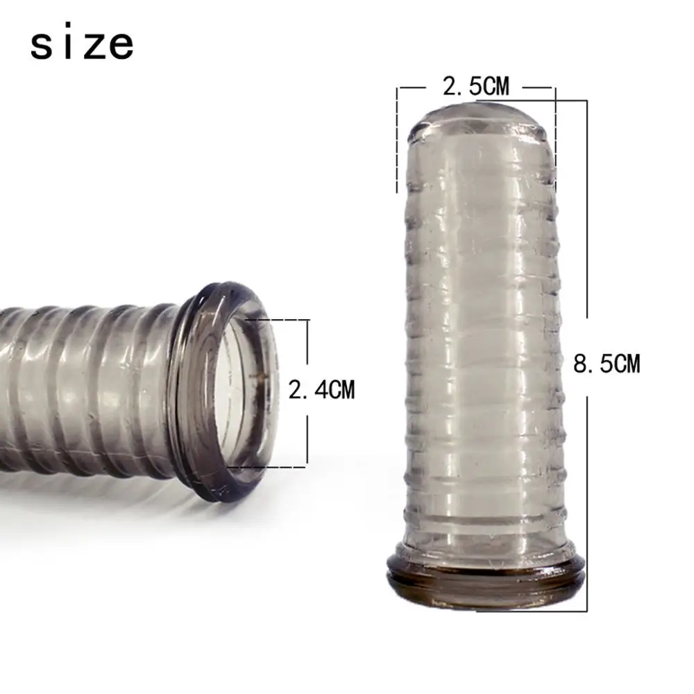 Хрустальный пенис Фаллус рукав прозрачный палец удлинитель ошейники задержка