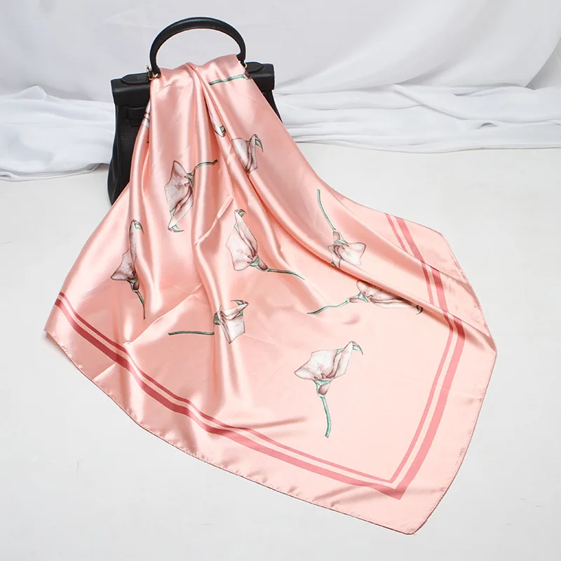 Осенняя имитационная повязка на голову Шелковый тонкий шарф Женский мягкий с