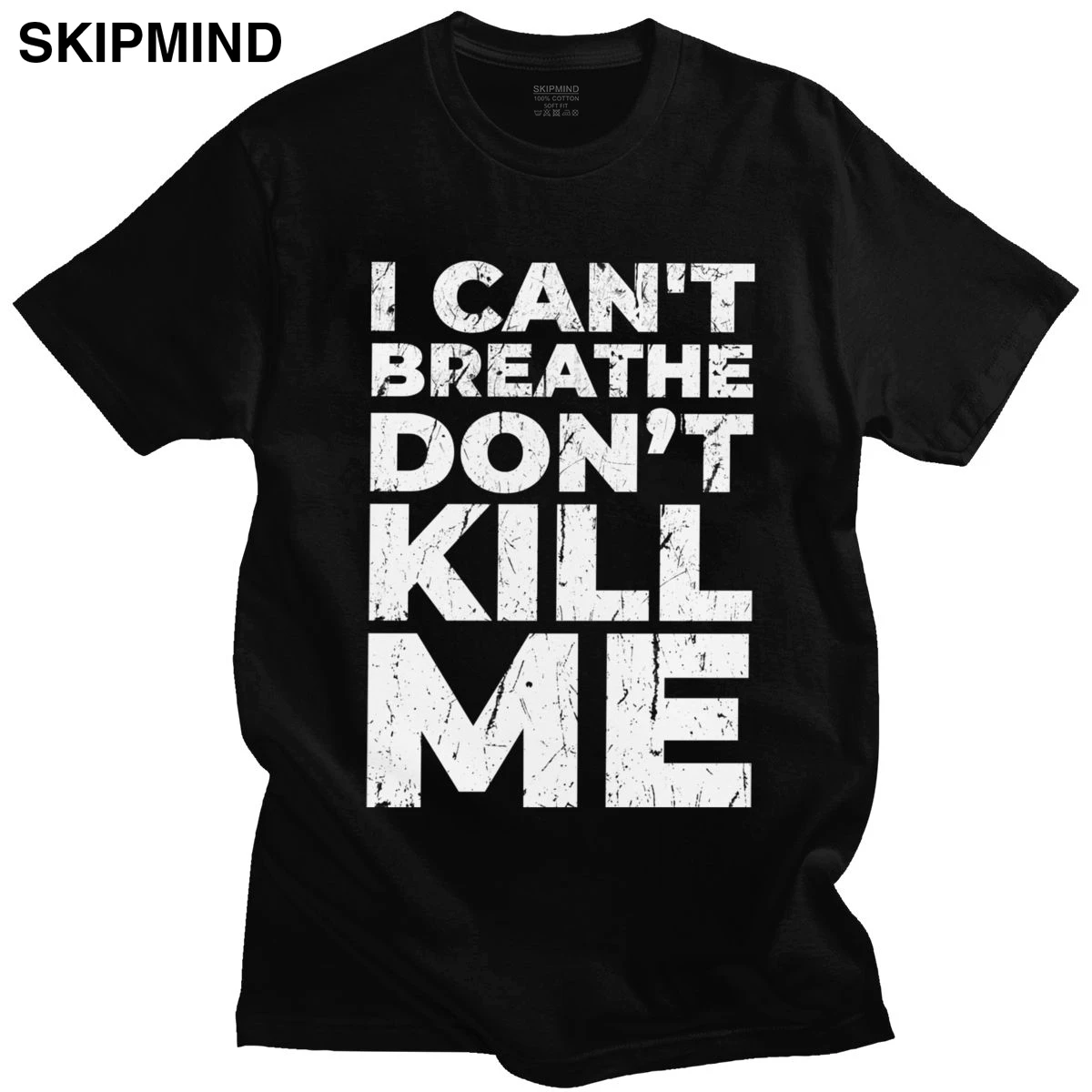 Я не могу дышать футболка для Для мужчин Мягкий хлопок Цитата с короткими