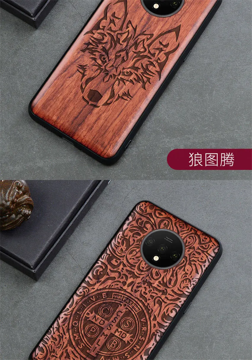 Резной деревянный ящик для OnePlus 7T One Plus 7T противоударный чехол TPU бампер чехол для OnePlus 7t Pro Чехол деревянная оболочка OnePlus 1+ 7t