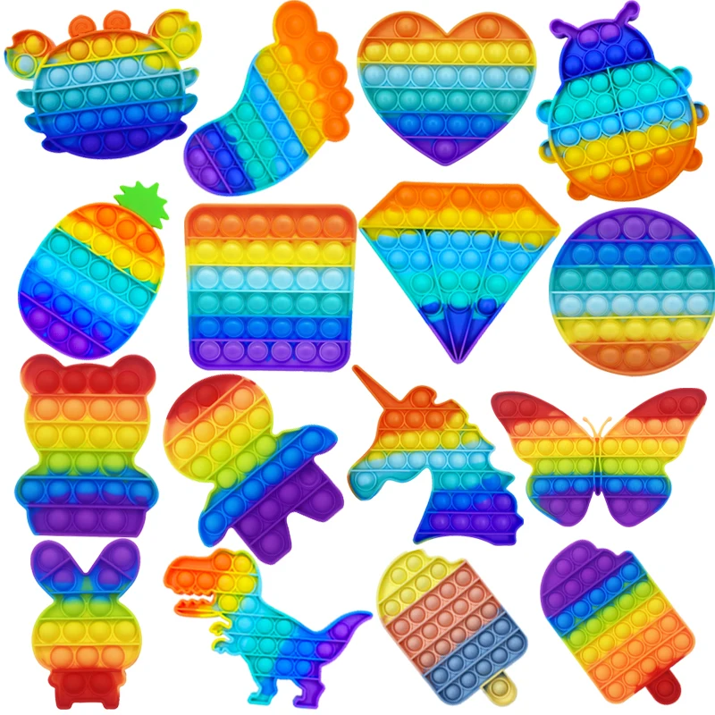 поп ит Пуш ап пузырь сенсорная Непоседа Игрушка Силиконовый снятие стресса анти