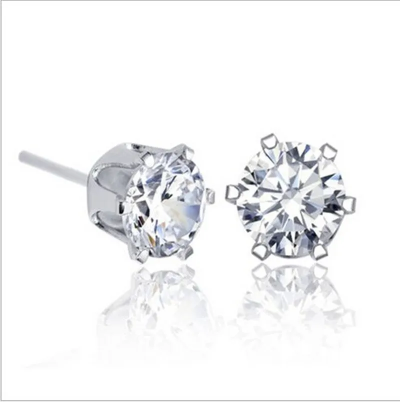 Женские серьги-гвоздики из серебра 925 пробы с кристаллами | Украшения и