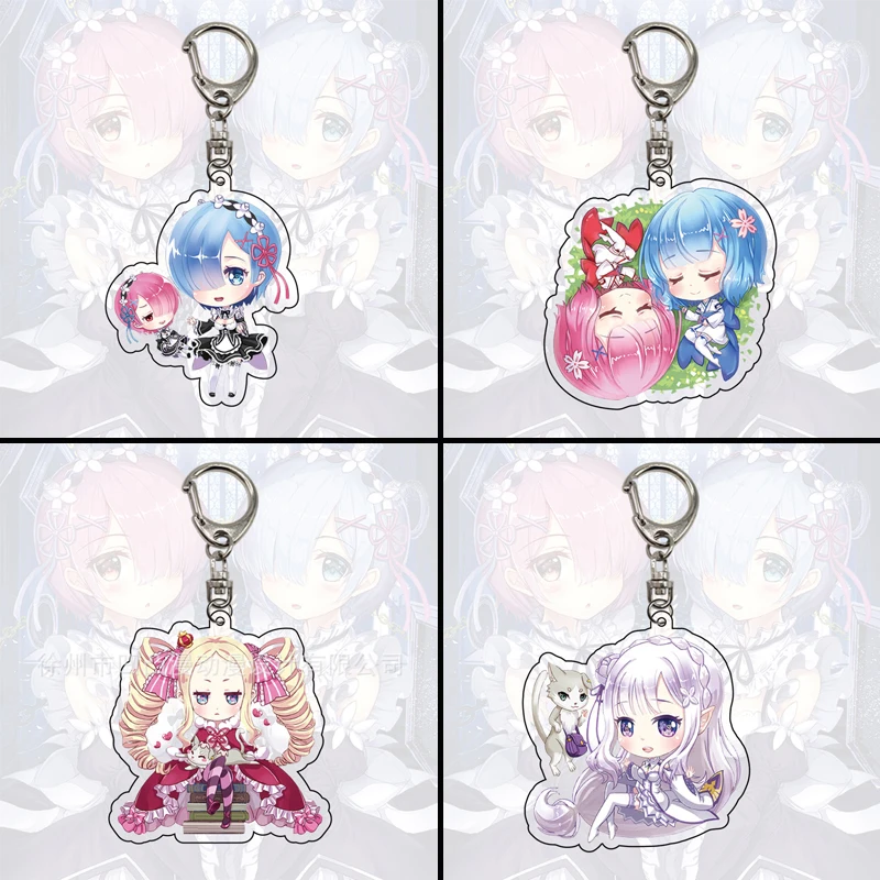 Аниме Re: жизнь в другой мир от нуля брелок Рисунок акриловый для ключей Подвеска