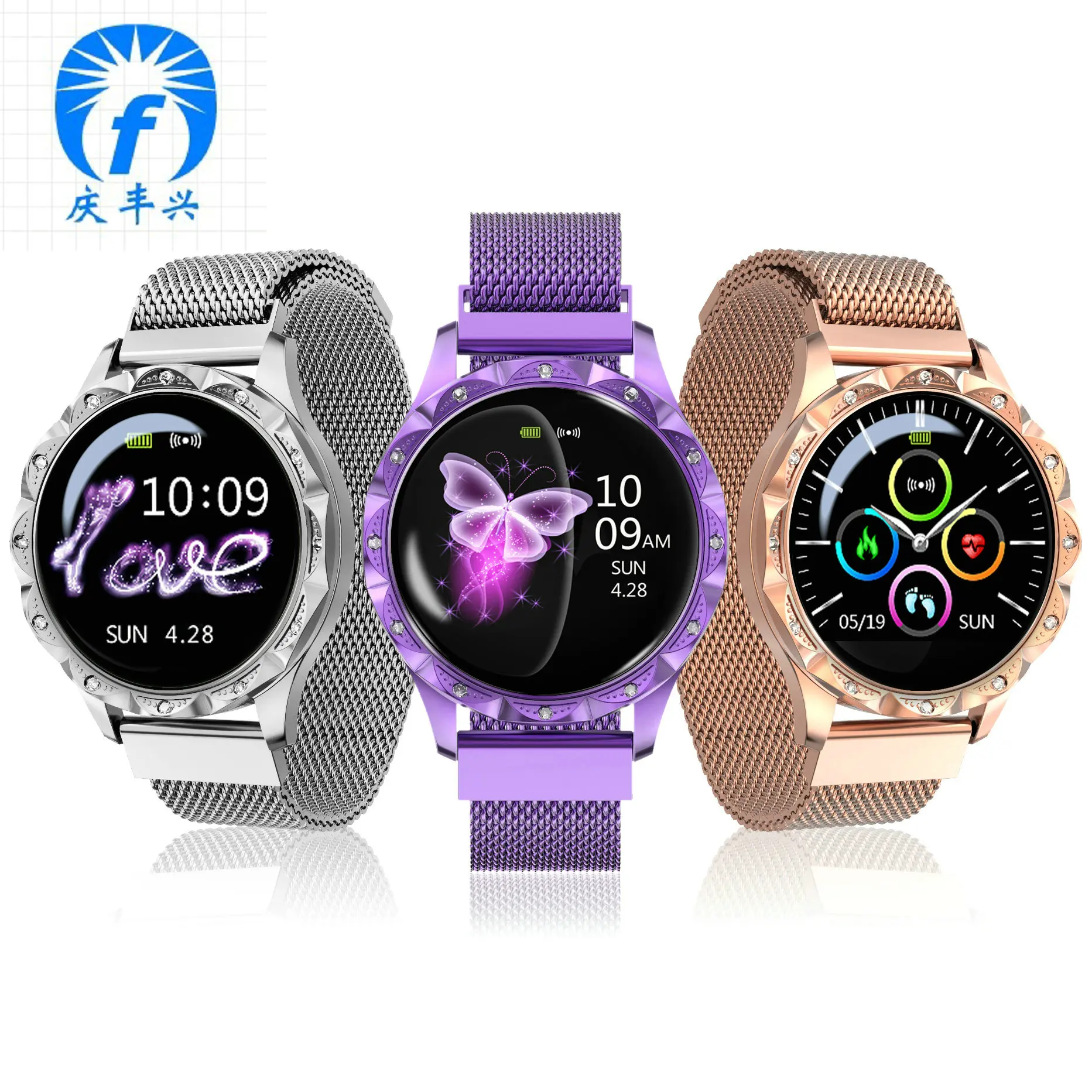 Смарт часы для женщин Прекрасный браслет IP67 водонепроницаемый монитор