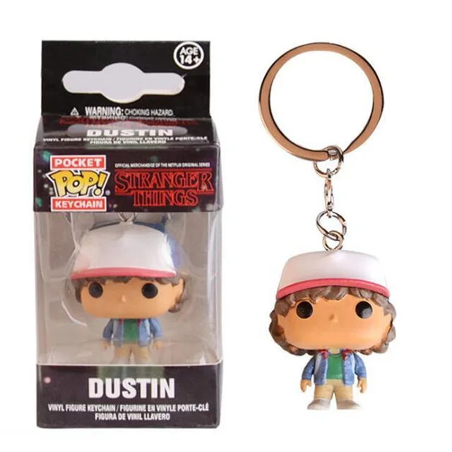 Dustin with box Funko POP Stranger Things ELEVEN BARB Дастин демогрогон Виниловая фигурка брелок игрушки - Цвет: Dustin with box