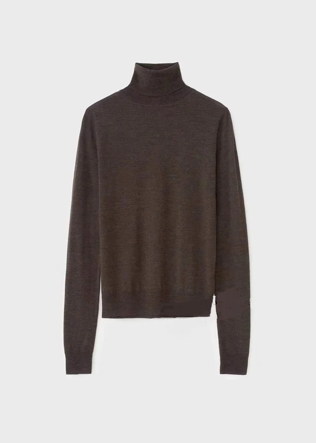 

Sweater 2021 Women New Autumn and Winter High Neck Wool Base Sweater Dark Brown Long Sleeve Base Shirt